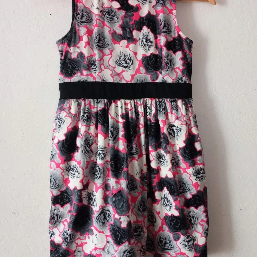 Juicy Couture GUC Girls Midi Dress Size 12 Black & Dark Pink - Picture 3 of 10